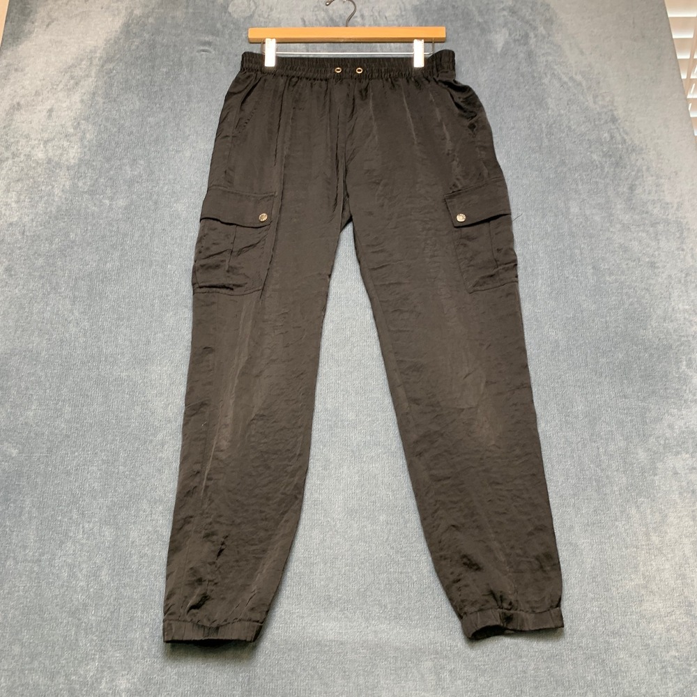 Michael Kors Jogger Pants Womens 4 Dark Brown Cargo Pockets Casual Tapered Leg